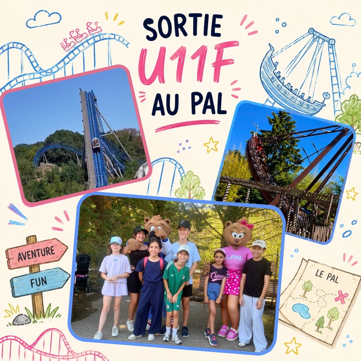 Les U11F disent au revoir à la saison… entre otaries et montagnes russes !